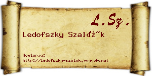 Ledofszky Szalók névjegykártya
