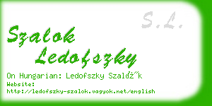 szalok ledofszky business card